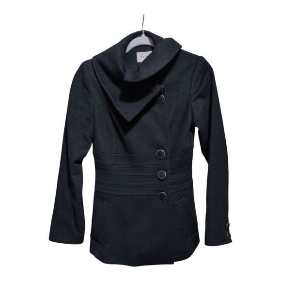 Reiss Lupin black Wool cashmere 3 button military-style jacket size XS - Picture 11 of 11